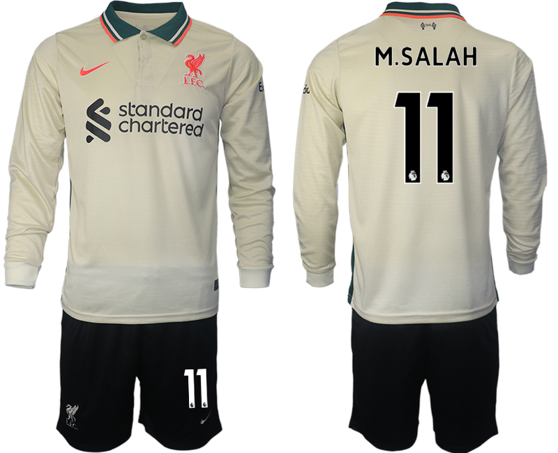 Men 2021-2022 Club Liverpool away cream Long Sleeve #11 Soccer Jersey